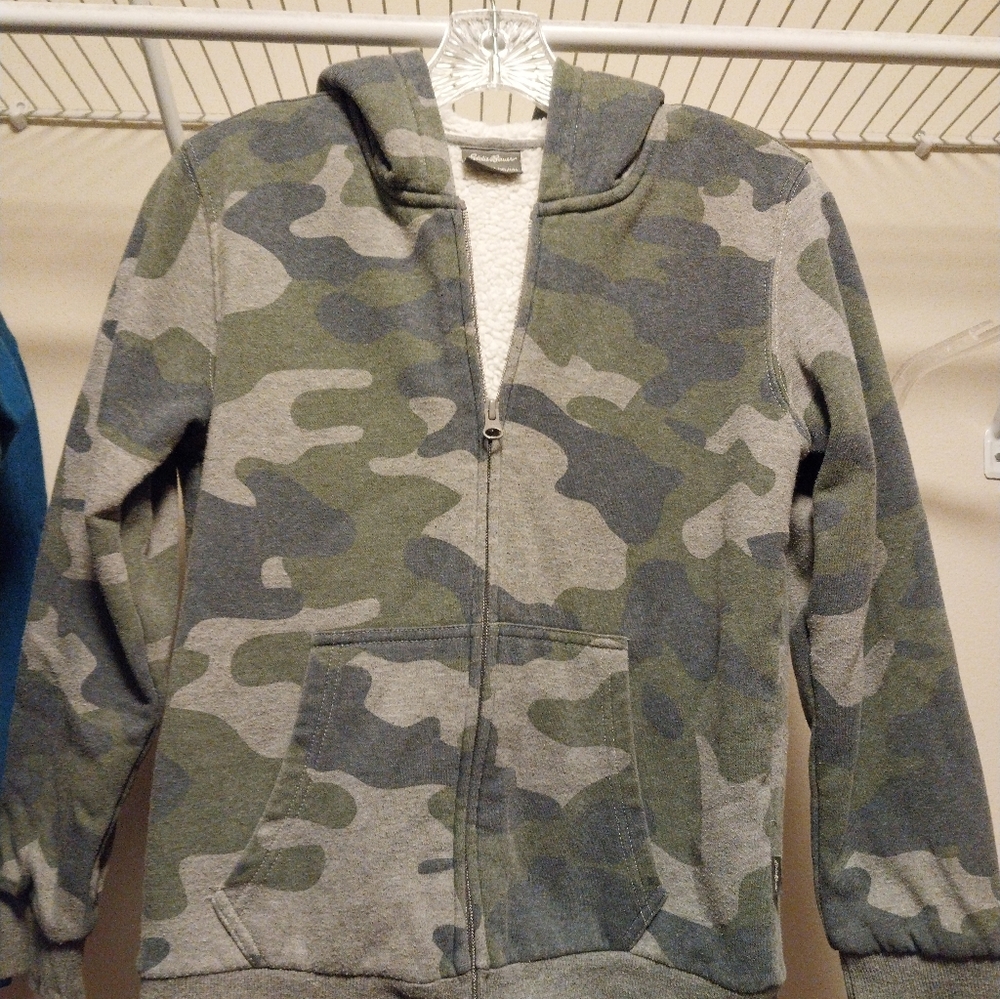 Eddie Bauer Green and Gray Camo Kids Hoodie